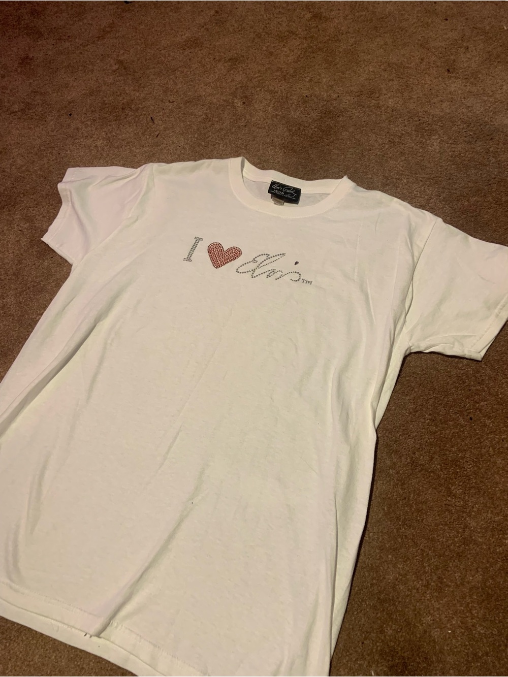 I ♥ Elvis Rhinestone Graphic Tee - White - official merch !